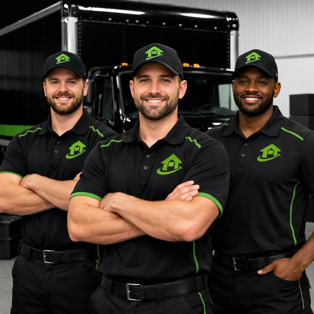 Independent moving professionals preparing a commercial relocation in Austin