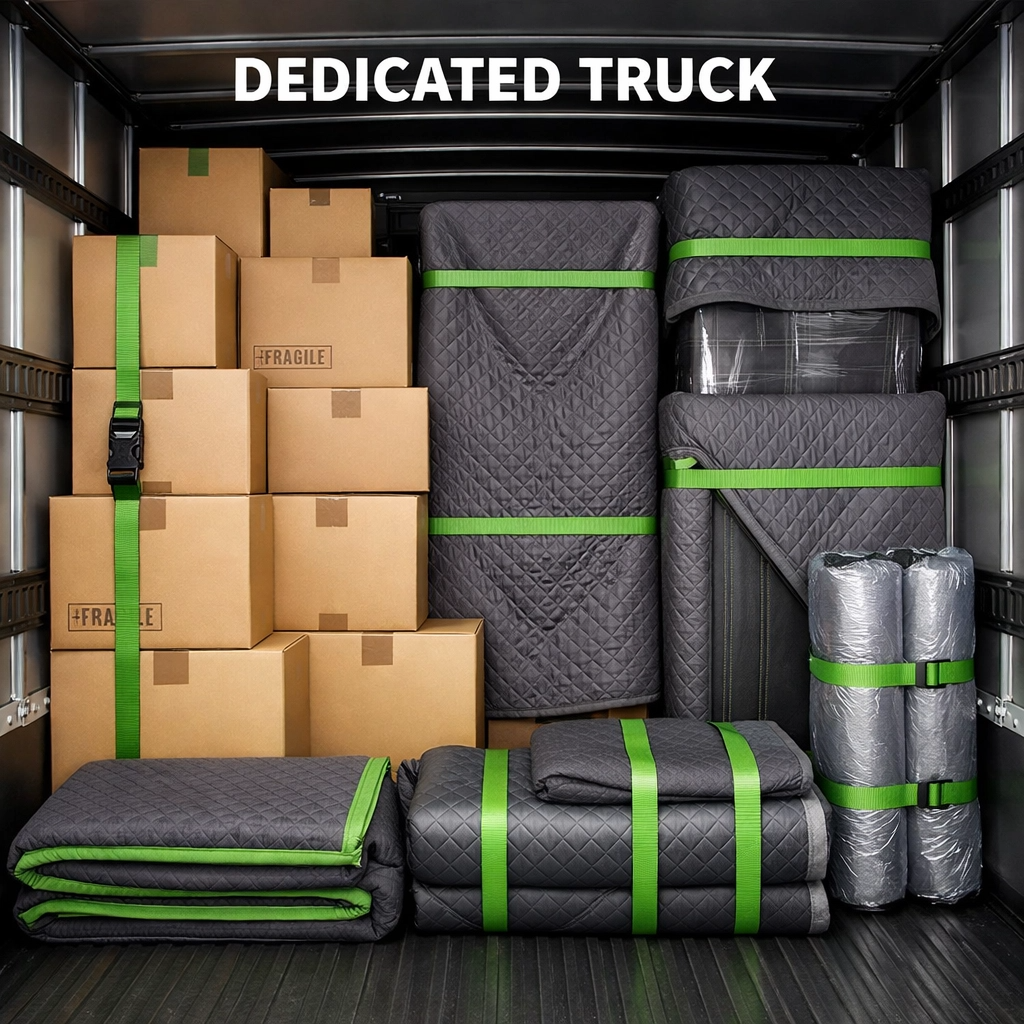 Long distance moving truck and equipment